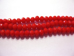   Pондель граненная, красная, непрозрачная, 3х4мм, 150шт, В00105/1 
