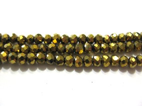  Pондель граненная, золотая, непрозрачная, 3х4мм, 150шт, БХ00108/1 