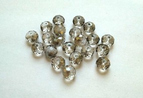 Бусина рондель граненая - серая, 6х4 мм, 10 шт    