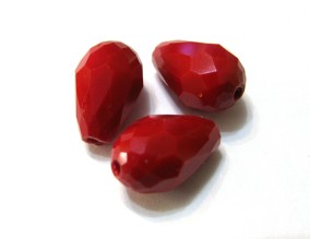Капля красная, непрозрачная, 12х7мм, 1шт. КХ52 