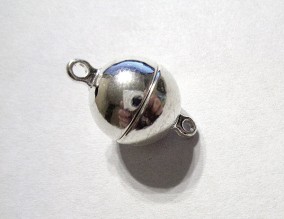 Замок магнитный, цвет-серебро, 12мм, 1шт. ФЗ028 Цена за 1шт.