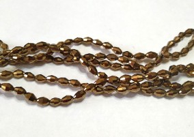 Бусина - рис, бронзовая, 5х3 мм, 1 нить, 100 шт.  